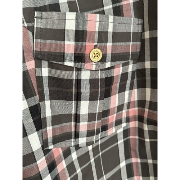 CAVI Designer Shirt Men’s Sz 5X Long Sleeve Blk/White/Pink Stripe Button-Up - Picture 4 of 11